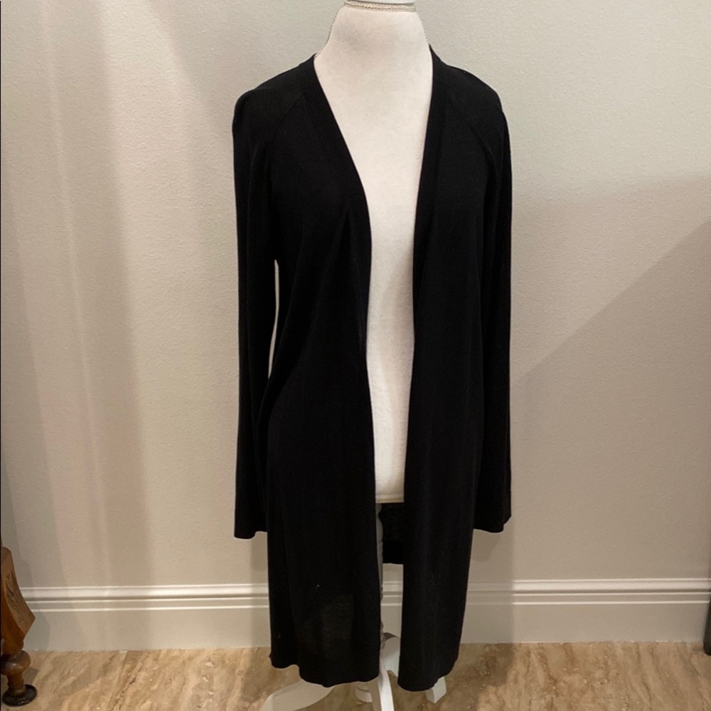 Eileen Fisher Black Open Front Cardigan